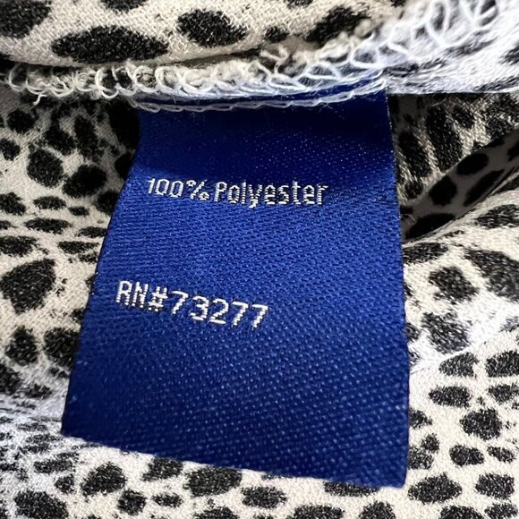 Apt. 9 Top Women's Size Small White/Black Animal Print 3/4 Ruffle Sleeve - Picture 9 of 9